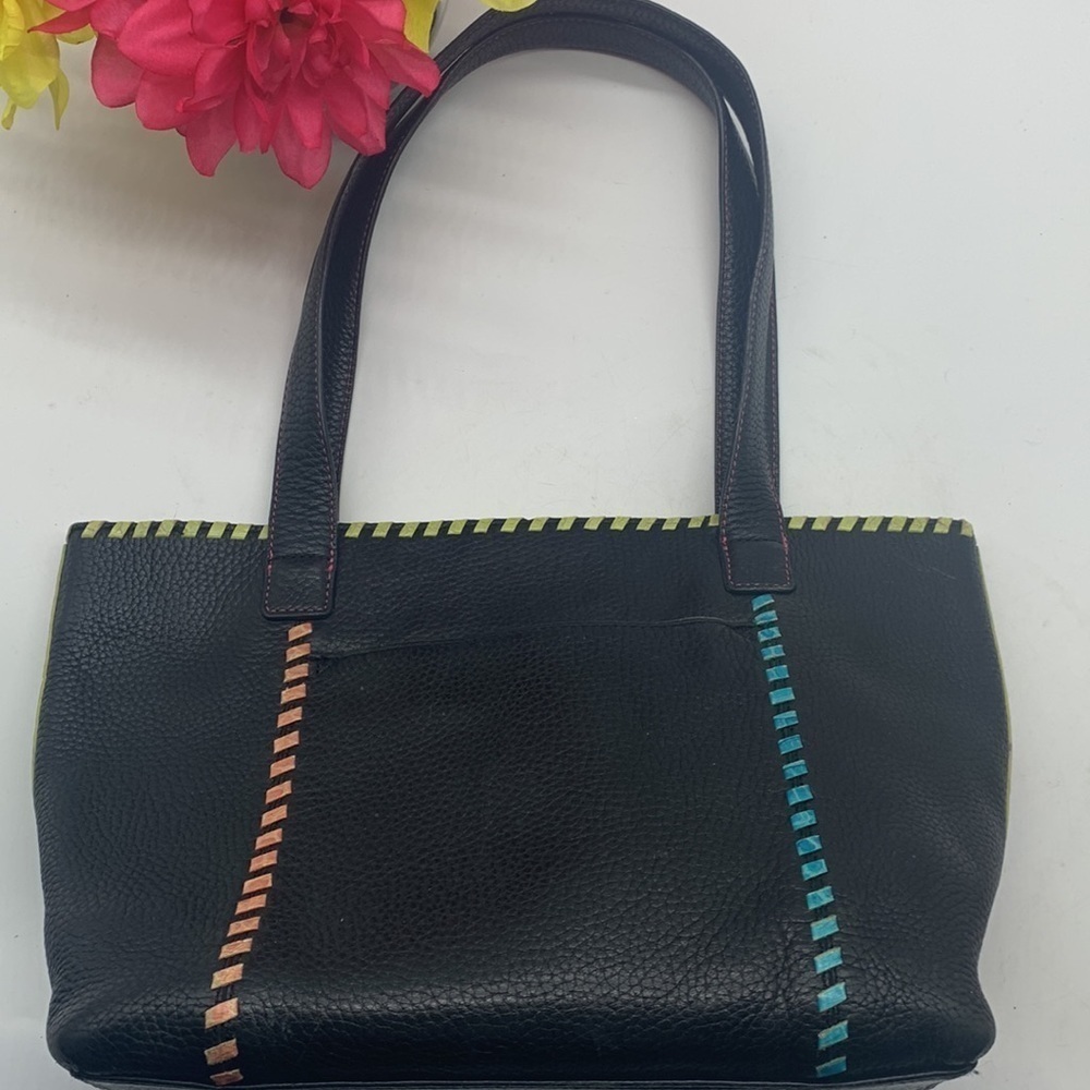 Brighton vintage Black Pebble Leather Small Tote. BP1610 - Picture 5 of 10